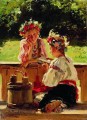 girls lightened by sun 1901 Vladimir Makovsky Russian